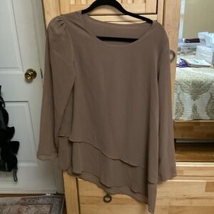 Chic Layered Women's Blouse in Brown